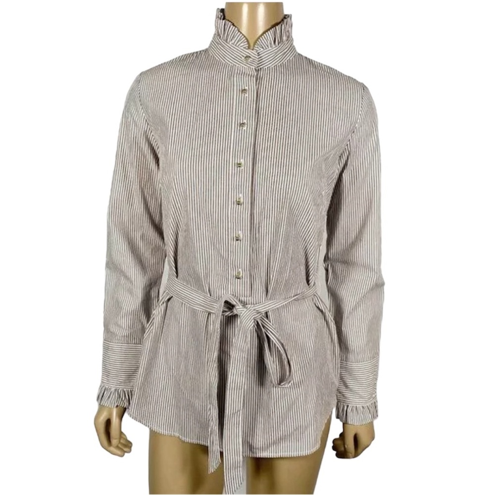 Elizabeth McKay Ruffle Blouse Sz 10